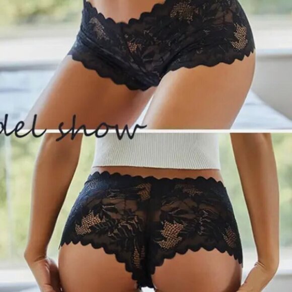 3 PC SET LACED BOYSHORT WOMENS PANTIES LOE RISE FLORAL SIZE L  [6] - Picture 3 of 5